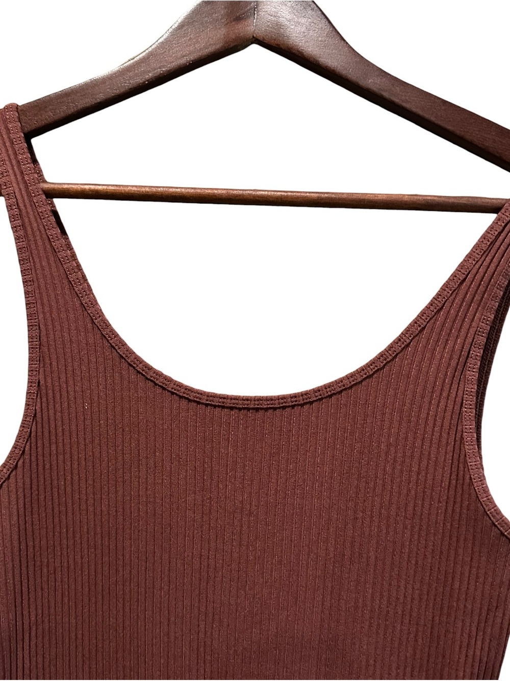 Wilfred Free Brown Ribbed Murdock Midi Sleeveless Tank Dress Size Small - Picture 3 of 7